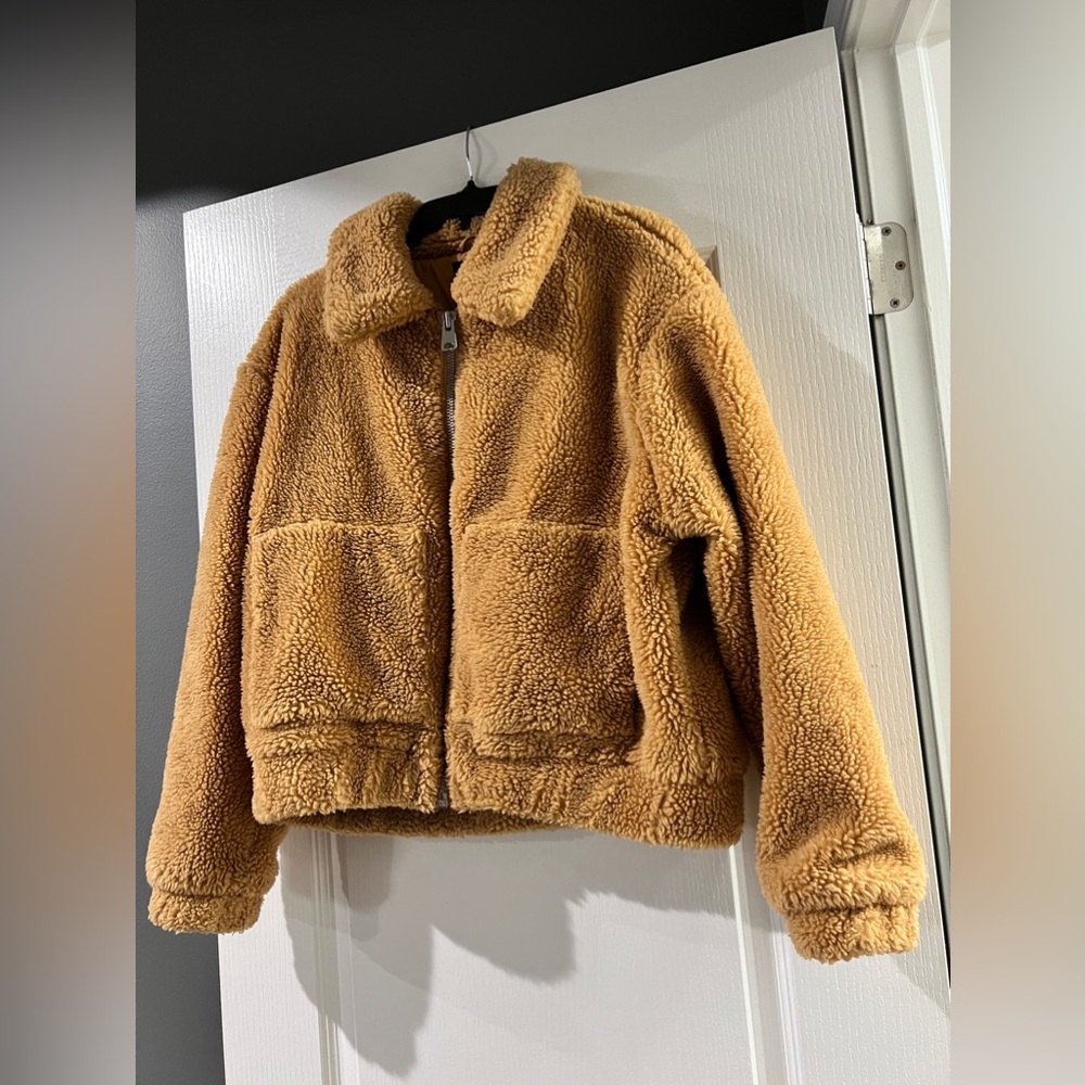 Urban Outfitters Tan Teddy Bomber Jacket - Picture 5 of 9